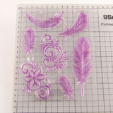 Craspire Clear Silicone Stamps, for DIY Scrapbooking, Photo Album Decorative, Cards Making, Stamp Sheets, Feather Pattern, 18x14cm, 10sheets/set