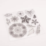 Craspire Silicone Stamps, for DIY Scrapbooking, Photo Album Decorative, Cards Making, Stamp Sheets, Snowflake Pattern, 15.5x15.5cm, 10sheets/set