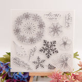 Craspire Silicone Stamps, for DIY Scrapbooking, Photo Album Decorative, Cards Making, Stamp Sheets, Snowflake Pattern, 15.5x15.5cm, 10sheets/set