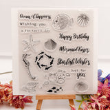 Craspire Silicone Stamps, for DIY Scrapbooking, Photo Album Decorative, Cards Making, Stamp Sheets, Ocean Themed Pattern, 15.5x13.5cm, 10sheets/set