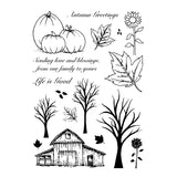 Craspire Autumn Silicone Stamps, for DIY Scrapbooking, Photo Album Decorative, Cards Making, Stamp Sheets, Thanksgiving Day Themed Pattern, 16x11cm, 10pcs/set