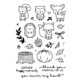 Craspire Autumn Silicone Stamps, for DIY Scrapbooking, Photo Album Decorative, Cards Making, Stamp Sheets, Thanksgiving Day Themed Pattern, 16x11cm, 10pcs/set