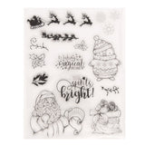 Craspire Clear Silicone Stamps, for DIY Scrapbooking, Photo Album Decorative, Cards Making, Stamp Sheets, Santa Claus & Reindeer/Stag & penguin & Snowflake, Christmas Themed Pattern, 20.5x15.5x0.3cm, 10pcs/set
