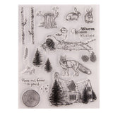 Craspire Christmas Clear Silicone Stamps, for DIY Scrapbooking, Photo Album Decorative, Cards Making, Stamp Sheets, Christmas Tree, Animal Pattern, 21.5x16.5x0.2cm, 10pcs/set