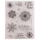 Craspire Christmas Theme Clear Silicone Stamps, for DIY Scrapbooking, Photo Album Decorative, Cards Making, Stamp Sheets, Snowflake Pattern, 18x13x0.2cm, 10pcs/set