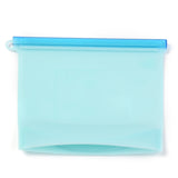 3 pc Reusable Food Silicone Sealed Bags, for Marinate Food & Fruit Cereal Travel Items Home Kitchen, Pale Turquoise, 145x156x8mm, Hole: 8.5mm