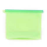 2 pc Reusable Food Silicone Sealed Bags, for Marinate Food & Fruit Cereal Travel Items Home Kitchen, Lawn Green, 175x192x6mm, Hole: 8.5mm