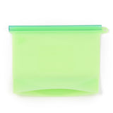 2 pc Reusable Food Silicone Sealed Bags, for Marinate Food & Fruit Cereal Travel Items Home Kitchen, Lawn Green, 175x192x6mm, Hole: 8.5mm