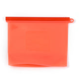 2 pc Reusable Food Silicone Sealed Bags, for Marinate Food & Fruit Cereal Travel Items Home Kitchen, Orange Red, 175x192x6mm, Hole: 8.5mm