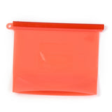 2 pc Reusable Food Silicone Sealed Bags, for Marinate Food & Fruit Cereal Travel Items Home Kitchen, Orange Red, 210x234x8mm, hole: 10mm