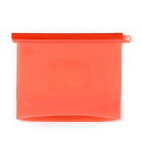 2 pc Reusable Food Silicone Sealed Bags, for Marinate Food & Fruit Cereal Travel Items Home Kitchen, Orange Red, 210x234x8mm, hole: 10mm