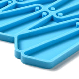 Triangle DIY Pendant Silicone Molds, Resin Casting Molds, For UV Resin, Epoxy Resin Jewelry Making, Deep Sky Blue, 121x101x6mm, Hole: 2.5~3.5mm, Inner Diameter: 38~68x11~19mm