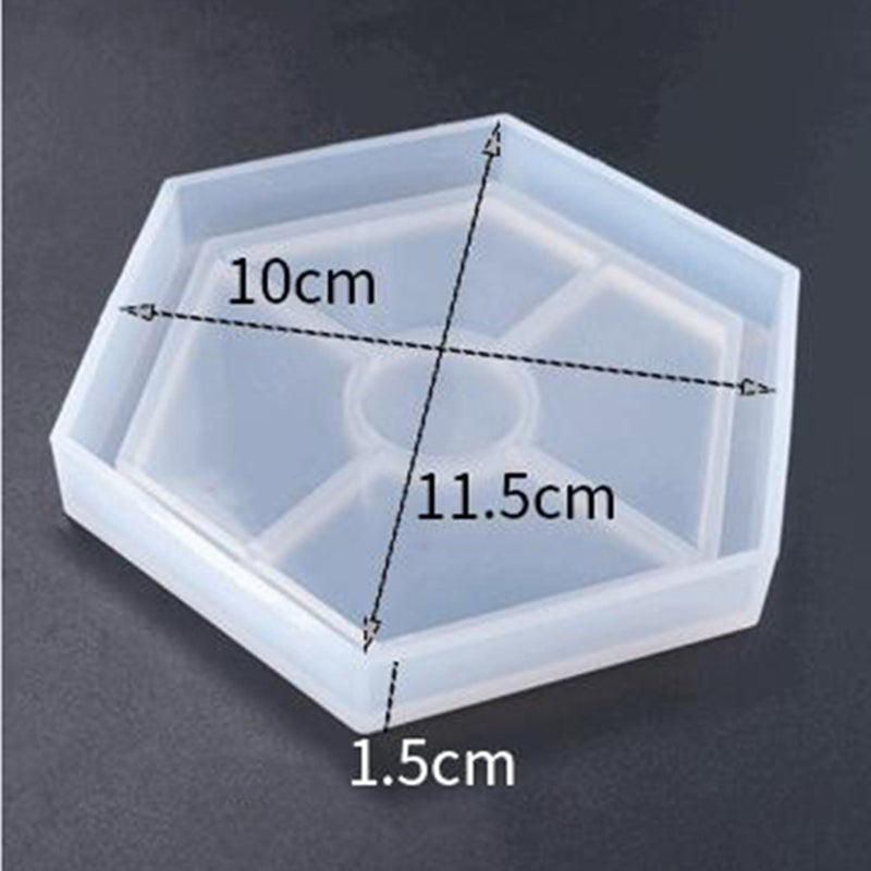 CRASPIRE DIY Hexagon Cup Mat Silicone Molds, Coaster Molds, Resin Casting  Molds, White, 115x100x15mm