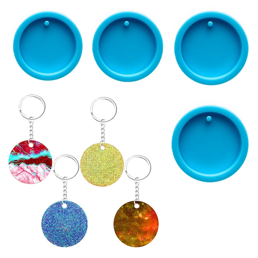 CRASPIRE Flat Round Shape Keychain Molds Silicone Molds, for UV Resin, Epoxy  Resin Jewelry Making, Deep Sky Blue, 62mm, Inner Diameter: 50mm