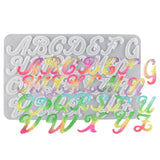 Pendant Silicone Molds, Resin Casting Molds, For UV Resin, Epoxy Resin Craft Making, Letter A~Z, White, 155x90x6mm
