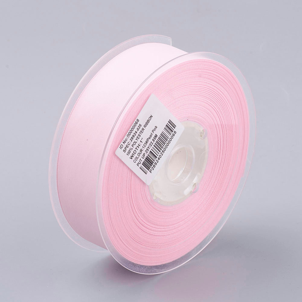 5 Roll Single Face Polyester Satin Ribbons, for Gift Packing, Party Decorate, Jewelry Making, White, 10mm, about 20yard/roll
