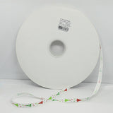 1 Roll Christmas Printed Grosgrain Ribbon for Christmas Gift Package, White, 3/8 inch(9mm), about 100yards/roll(91.44m/roll)