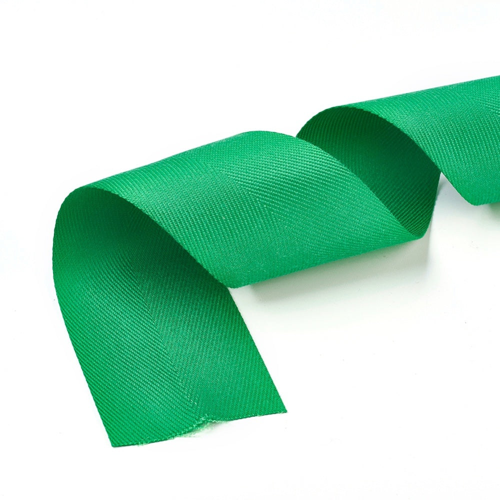 CRASPIRE 1 Roll Rayon and Cotton Ribbon, Twill Tape Ribbon, Herringbone  Ribbon, Green, 1-1/2 inch(38mm), about 50yards/roll(45.72m/roll)