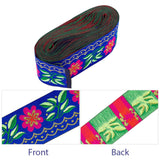 1 Roll Polyester Ribbons, with Rhombus Pattern, Jacquard Ribbon, Colorful, 1-1/4 inch(32mm), 33yards/roll(30.1752m/roll)