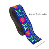 1 Roll Polyester Ribbons, with Rhombus Pattern, Jacquard Ribbon, Colorful, 1-1/4 inch(32mm), 33yards/roll(30.1752m/roll)