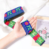 1 Roll Polyester Ribbons, with Rhombus Pattern, Jacquard Ribbon, Colorful, 1-1/4 inch(32mm), 33yards/roll(30.1752m/roll)