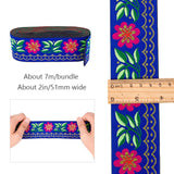 1 Roll Polyester Ribbons, with Rhombus Pattern, Jacquard Ribbon, Colorful, 1-1/4 inch(32mm), 33yards/roll(30.1752m/roll)