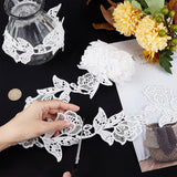 1 Bag 5 Yards Lace Applique Trim 3.2 Inch White Flower Embroidery Lace Edge Trimmings Floral Embroidered Applique Ribbon for DIY Sewing Crafts Wedding Bridal Dress Embellishment Party Decoration