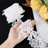 1 Bag 5 Yards Lace Applique Trim 3.2 Inch White Flower Embroidery Lace Edge Trimmings Floral Embroidered Applique Ribbon for DIY Sewing Crafts Wedding Bridal Dress Embellishment Party Decoration