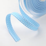 1 Roll Grosgrain Polyester Ribbons for Gift Packings, Light Sky Blue, 3/8 inch(9mm), about 100yards/roll(91.44m/roll)