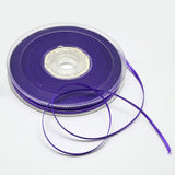 1 Roll Double Edge Silver Thread Grosgrain Ribbon for Wedding Festival Decoration, Purple, 3/8 inch(9mm), about 100yards/roll(91.44m/roll)