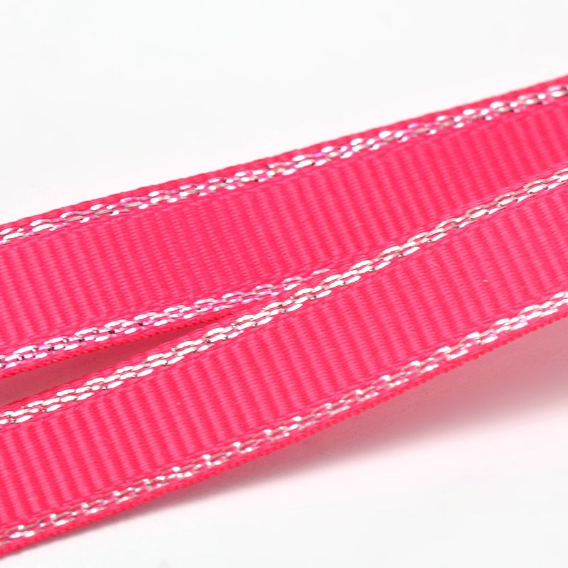 CRASPIRE 1 Roll Polyester Grosgrain Ribbons for Gift Packing, Silver Wired  Edge Ribbon, Deep Pink, 3/8 inch(9mm), about 100yards/roll(91.44m/roll)