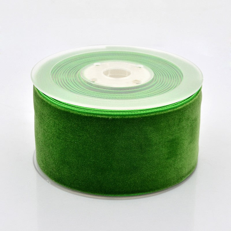 CRASPIRE 1 Roll 3/8inch Single Face Velvet Ribbon, Light Green,  3/8inch(9.5mm), about 200yards/roll(182.88m/roll)