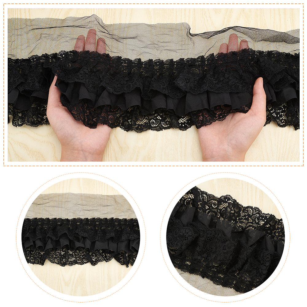 CRASPIRE 1 pc 3 Yards/2.74m Embroidery Organza Lace Trim with