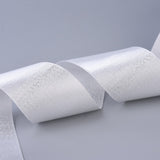 1 Bundle Wavy Lace Satin Ribbon, White, 1-5/8 inch(40mm), about 30m/bundle
