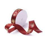 2 Roll Glitter Powder Polyester Ribbons, Flower, Lawn Green, 5/8 inch(17mm), about 2yards/roll(1.8288m/roll)