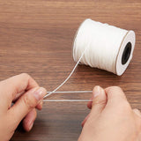 2 Roll 1mm 100m/ 109 Yards White Polyester Ribbon Braided Lift Shade Cord for Blinds Windows Roman Shade Repair, Gardening Plant Craft (656 Feet Totally)