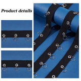 1 Set 3 Yards Eyelet Tape Trim Black Craft Grommet Eyelet Trim 3cm Wide Cotton Ribbon Clothing Sewing Trim with Jump Rings for Men Women Clothes Shoe Bag Decoration, 2.7m