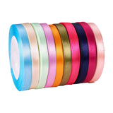 10 Rolls (25 Yards / Roll) 0.39 Satin Ribbon Multicolor Tapes for Gift Wrapping Wedding Festival Decorating