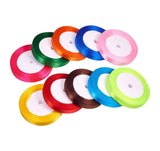 12mm Wide 10 Colors 10 Rolls Double Face Satin Ribbon Fabric Ribbon Tulle Ribbon Cord for Wedding Decoration Hair Bows DIY Crafts Gift Wrapping (Total 250 Yards)