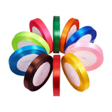 12mm Wide 10 Colors 10 Rolls Double Face Satin Ribbon Fabric Ribbon Tulle Ribbon Cord for Wedding Decoration Hair Bows DIY Crafts Gift Wrapping (Total 250 Yards)