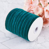 Single Face Velvet Ribbon, Dark Cyan, 3/8 inch(9.5~10mm), about 50yards/roll(45.72m/roll)