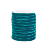 Single Face Velvet Ribbon, Dark Cyan, 3/8 inch(9.5~10mm), about 50yards/roll(45.72m/roll)