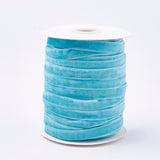 1 Roll Single Face Velvet Ribbon, Salmon, 3/8 inch(9.5~10mm), about 50yards/roll(45.72m/roll)