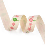 50 Roll Single Face Printed Cotton Ribbons, Christmas Party Decoration, Lime Green, Star Pattern, 5/8 inch(16.5mm), about 2.00 Yards(1.82m)/Roll