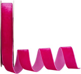 20 Yards ?¨¢ 1 Inch Single Side Velvet Ribbon, Satin Ribbon Roll for Wedding, Gift Wrapping, Hair Bows, Flower Arranging, Home Decorating ( Pink )