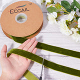 20 Yards ?¨¢ 1 Inch Single Side Velvet Ribbon, Satin Ribbon Roll for Wedding, Gift Wrapping, Hair Bows, Flower Arranging, Home Decorating ( Olive )