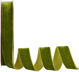 20 Yards ?¨¢ 1 Inch Single Side Velvet Ribbon, Satin Ribbon Roll for Wedding, Gift Wrapping, Hair Bows, Flower Arranging, Home Decorating ( Olive )