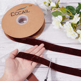 20 Yards ?¨¢ 1 Inch Single Side Velvet Ribbon, Satin Ribbon Roll for Wedding, Gift Wrapping, Hair Bows, Flower Arranging, Home Decorating ( CoconutBrown )