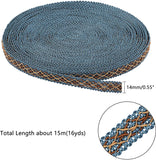 15M(16 Yards) 1/2(14mm) Polyester Rhombus Pattern Gimp Braid Trim for Costume DIY Crafts Sewing Jewelry Making Home Decoration, Steel Blue