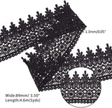 8.5CM Width Black Lace Ribbon Inelastic Embroidery Lace Trim,Curtain Tablecloth Slipcover Bridal DIY Clothing/Accessories